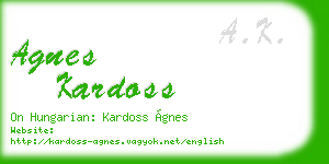 agnes kardoss business card