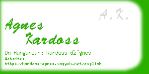 agnes kardoss business card